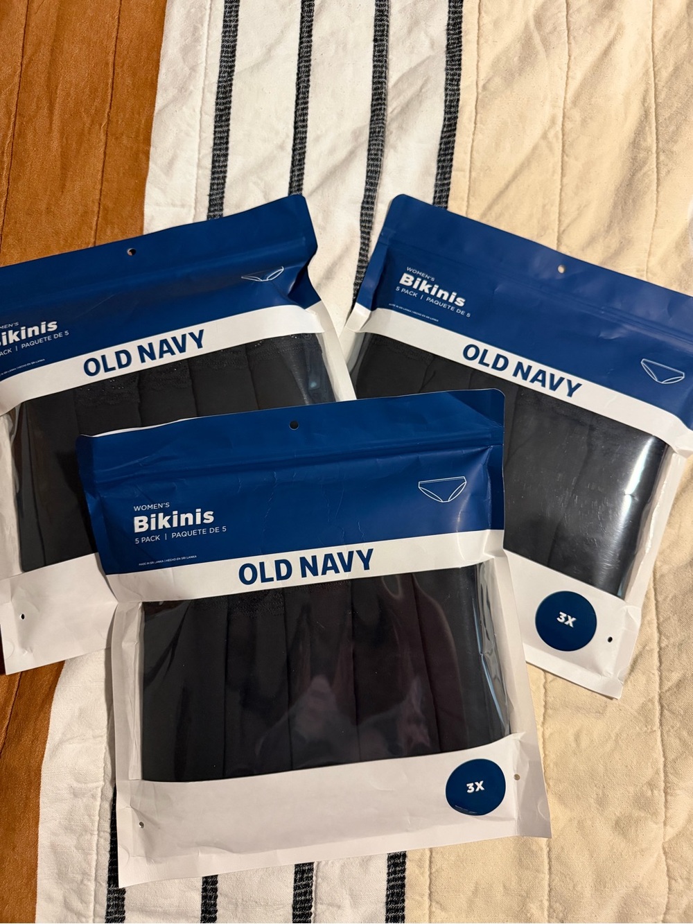 3 Sets of Old Navy Women's Bikini 5-Pack - Black